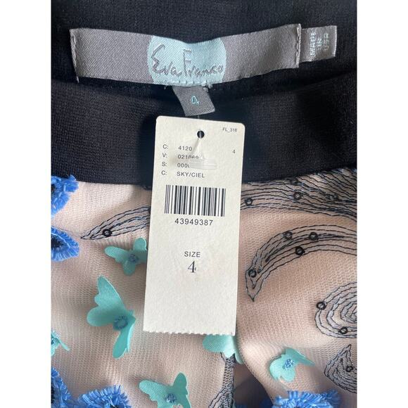 NWT Anthropologie Eva Franco Blue Embroidered Solstice Tulle Skirt • Size 4 - Picture 4 of 5